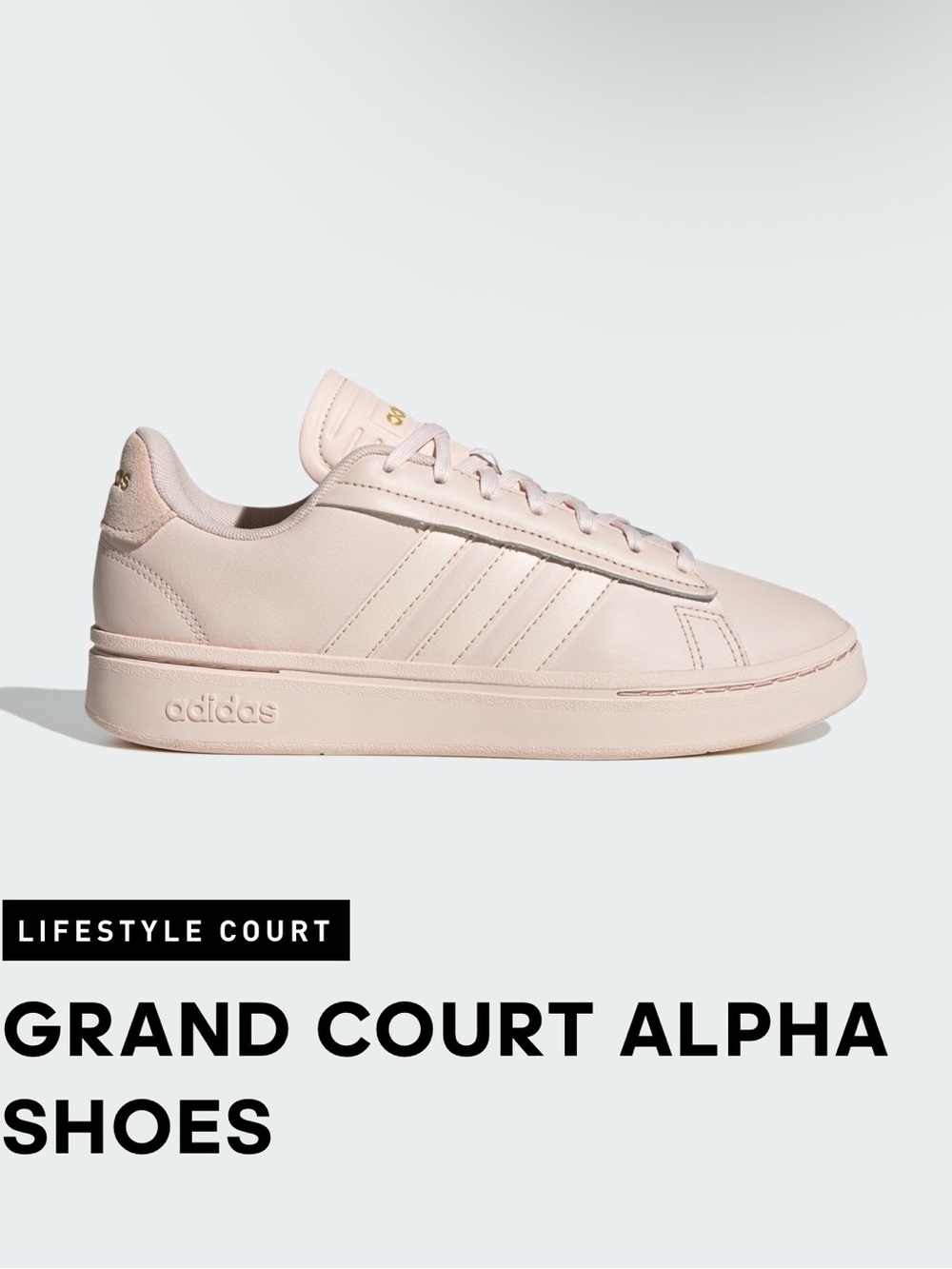 adidas Grand Court Alpha Sneakers — Pale Pink